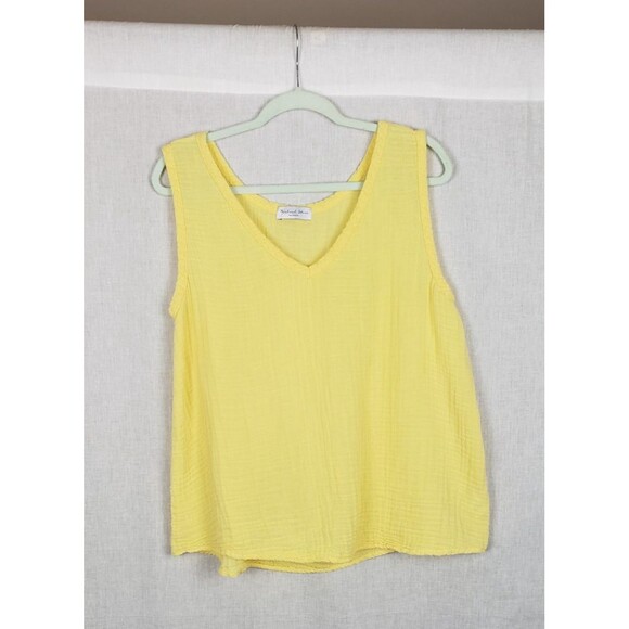 Michael Stars Los Angeles Sleeveless Gauze Top Blouse S Butter Yellow Casual USA - Picture 1 of 5